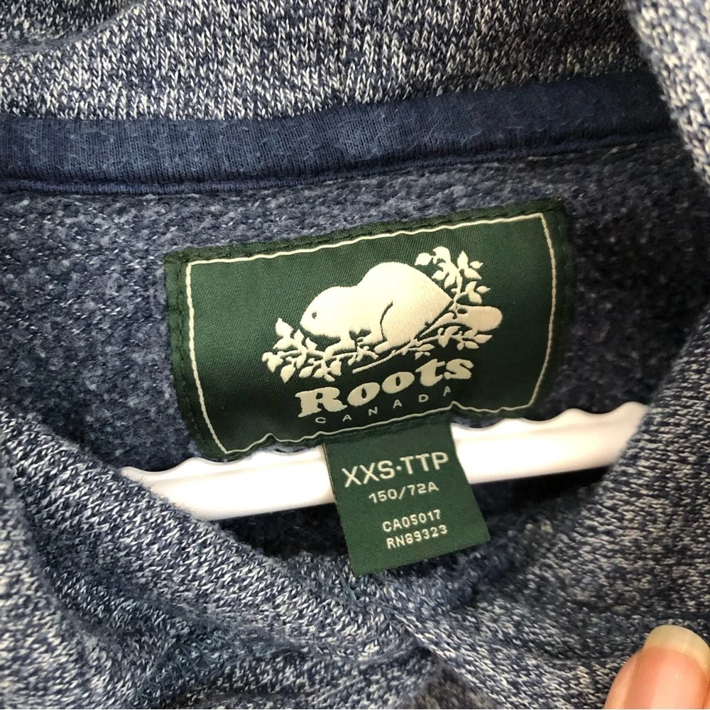 Roots blue salt and pepper kangaroo pouch hoodie - Picture 10 of 10